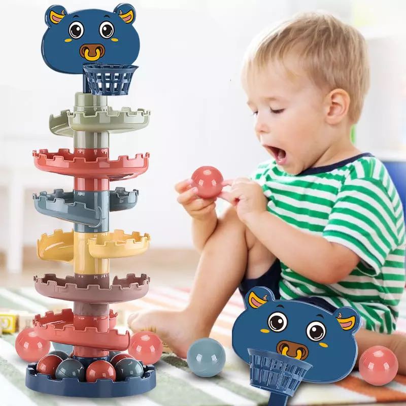 [SG Seller] Montessori Baby Stacking Cup Rolling Ball Pile Ring Tower ...