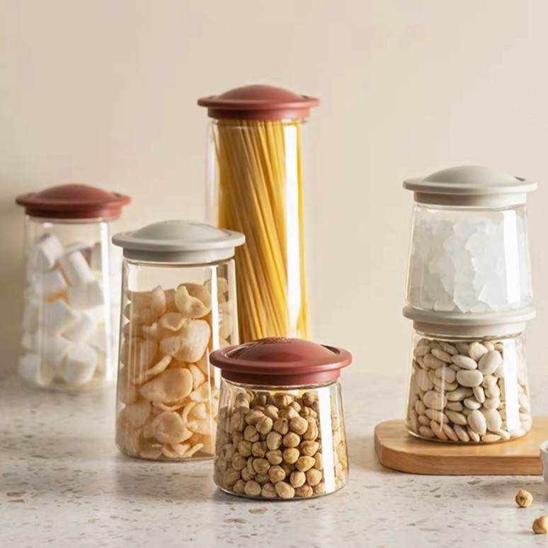 Tabler Round Food Storage Kitchen Container with Air Tight Lid ...