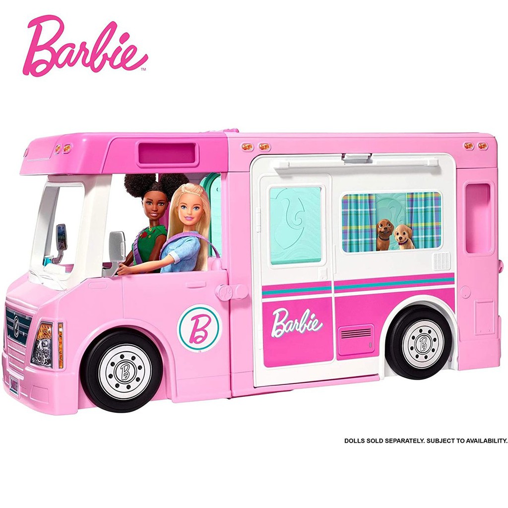 barbie caravan with pool