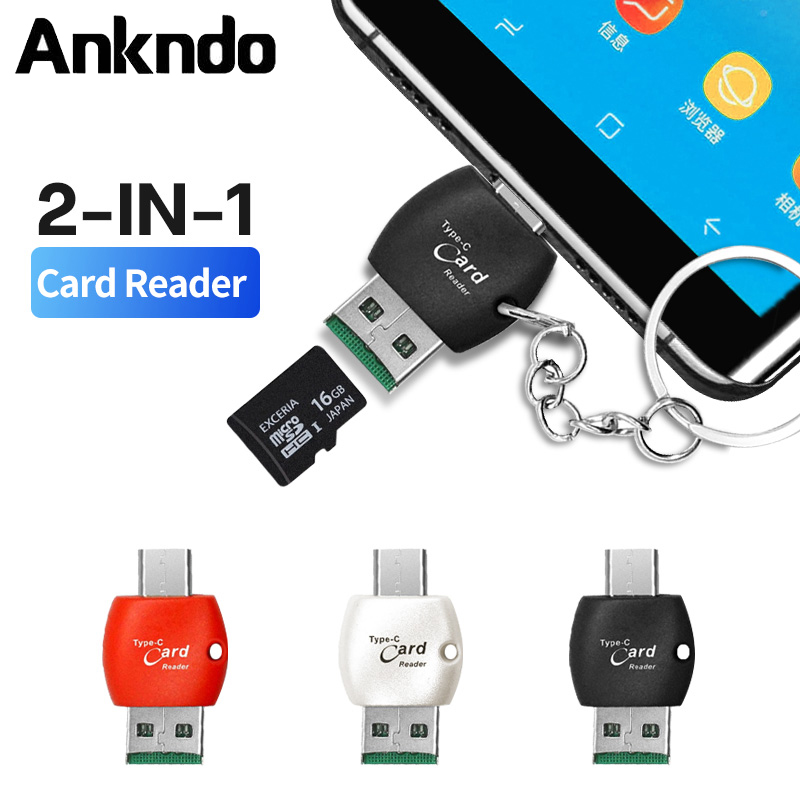 Ankndo In Type C To Micro Sd Tf Card Reader Type C To Usb Otg Adapter For Pc Laptop Android