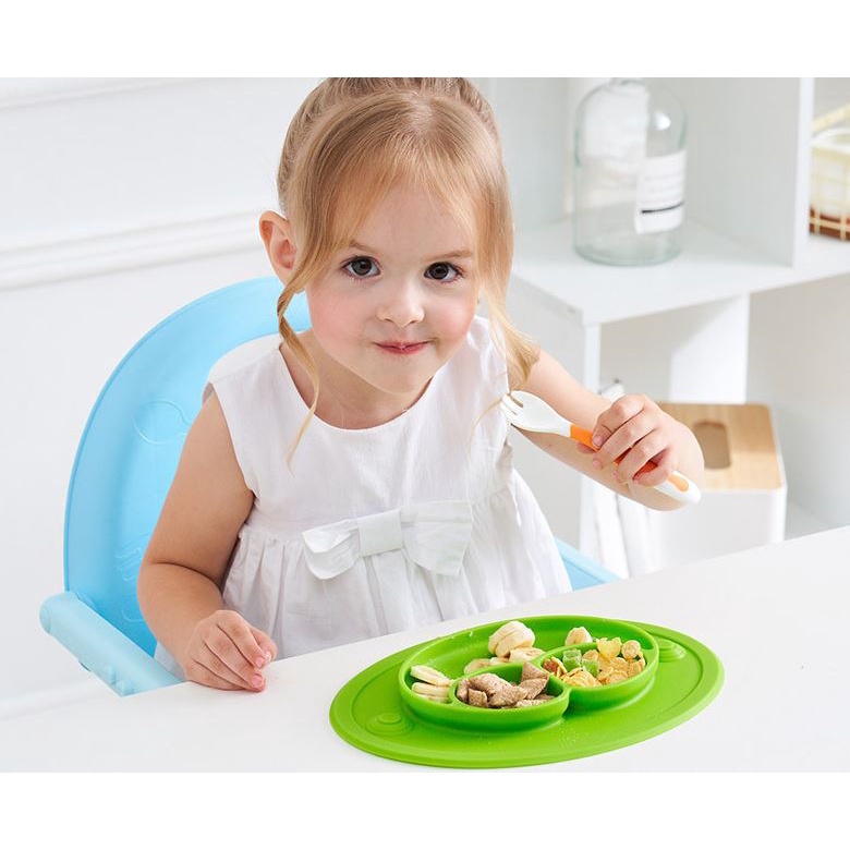 Baby Safe Silicone Dining Plate Tray Foldable Table Suction Reusable