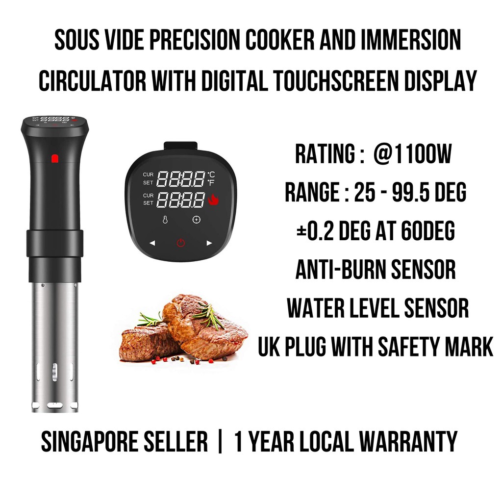 Sous-vide, groot touchscreen, 1100 watt, precisie