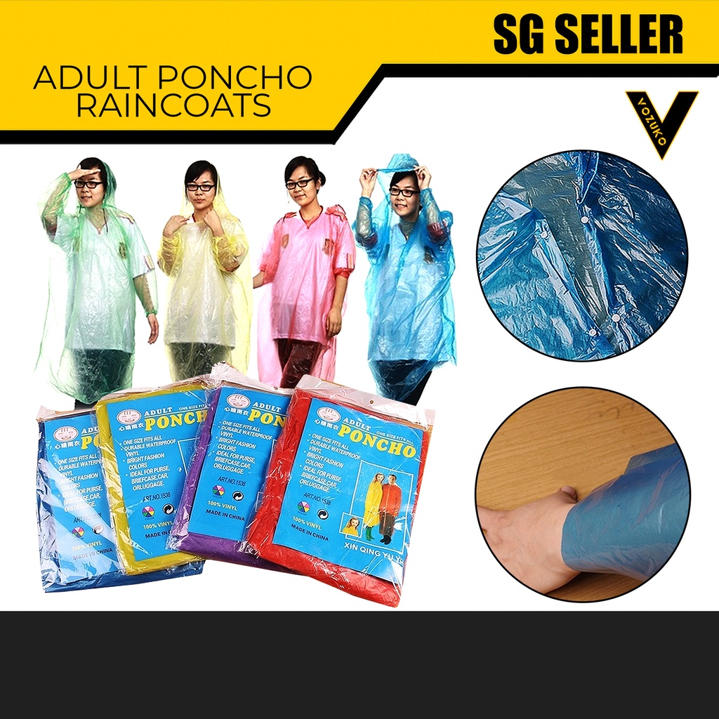 [SG SELLER] Disposable Adult Unisex Raincoat /Emergency Waterproof ...