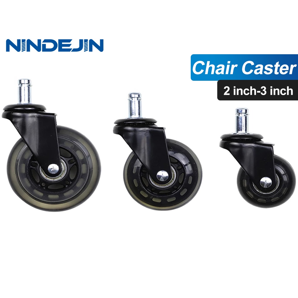 Heavy Duty Caster Wheels Set For Office Chairs - 5 Swivel Rubber Wheels, Protects Wood Floors