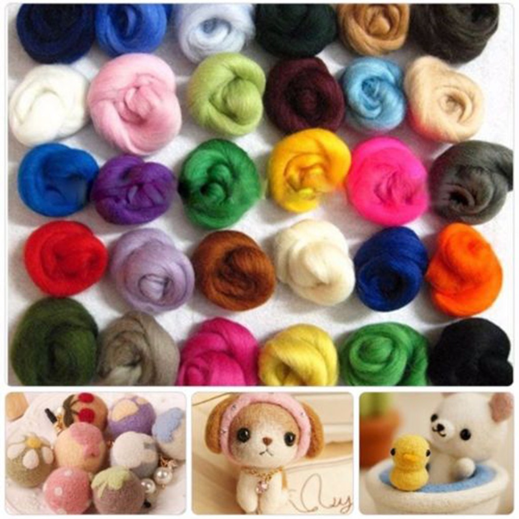 36 Colors Fibre Wool Yarns Roving Felting Wool for Needle Felting Hand Spinnings DIY Craft Materials New