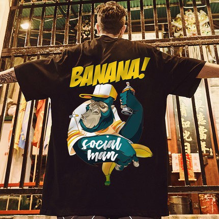 Fashion national tradition banana Men's Loose oversized Short Sleeve T ...