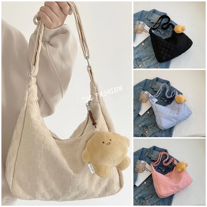 Korean Version of the Simple Large-capacity Underarm Bag Female Students Class Messenger Bag Shopping Bag Autumn Fashion Shoulder Bag Commuter Dumpling Bag