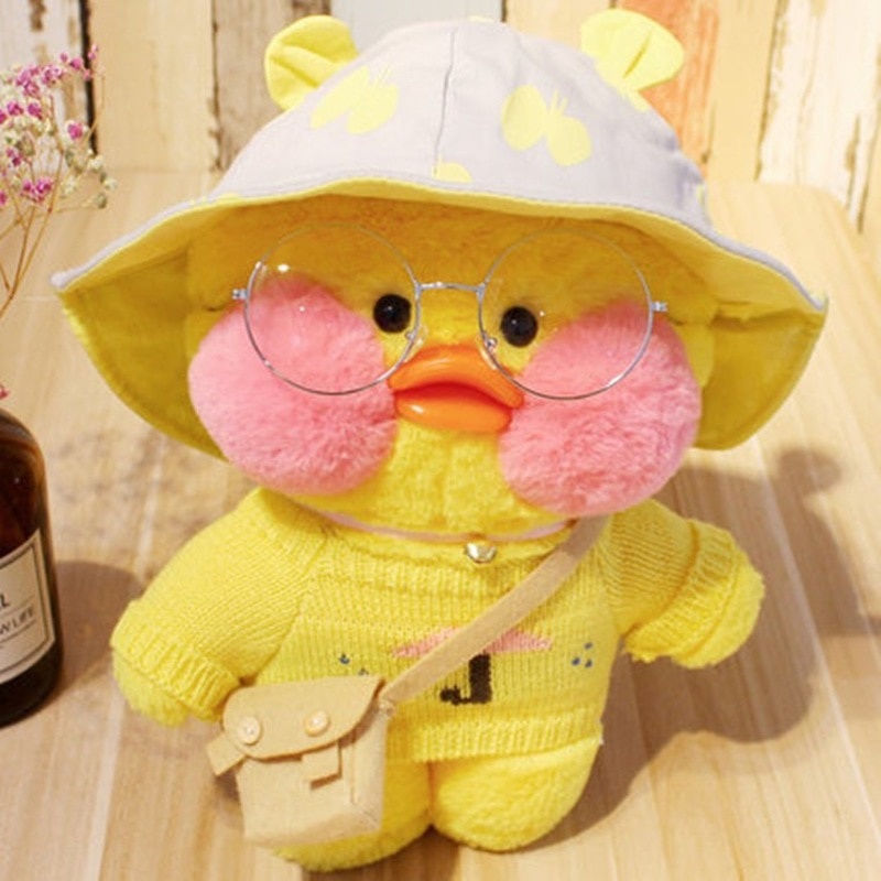 30CM Pink LaLafanfan Kawaii Cafe Mimi Yellow Duck Plush Toy Cute Stuffed Doll Soft Animal Dolls Kids Toys Birthday Shopee Singapore