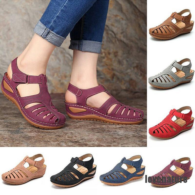 Women Orthopedic Sandals Comfy Closed Toe Mules Summer Slippers Flat