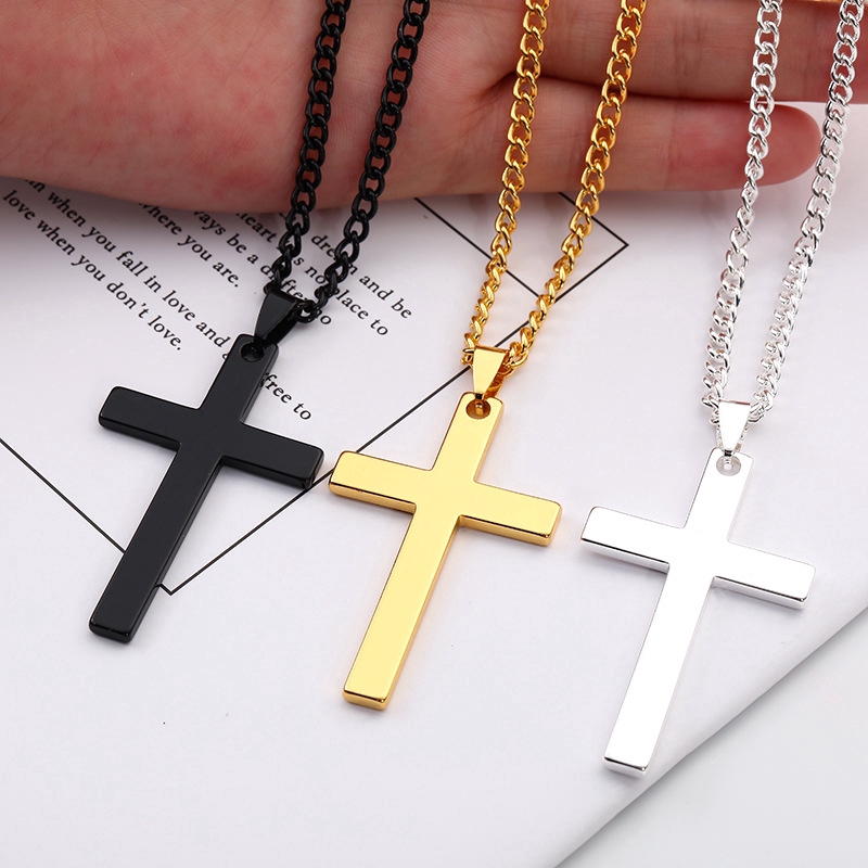 Mens cross hot sale pendant necklace