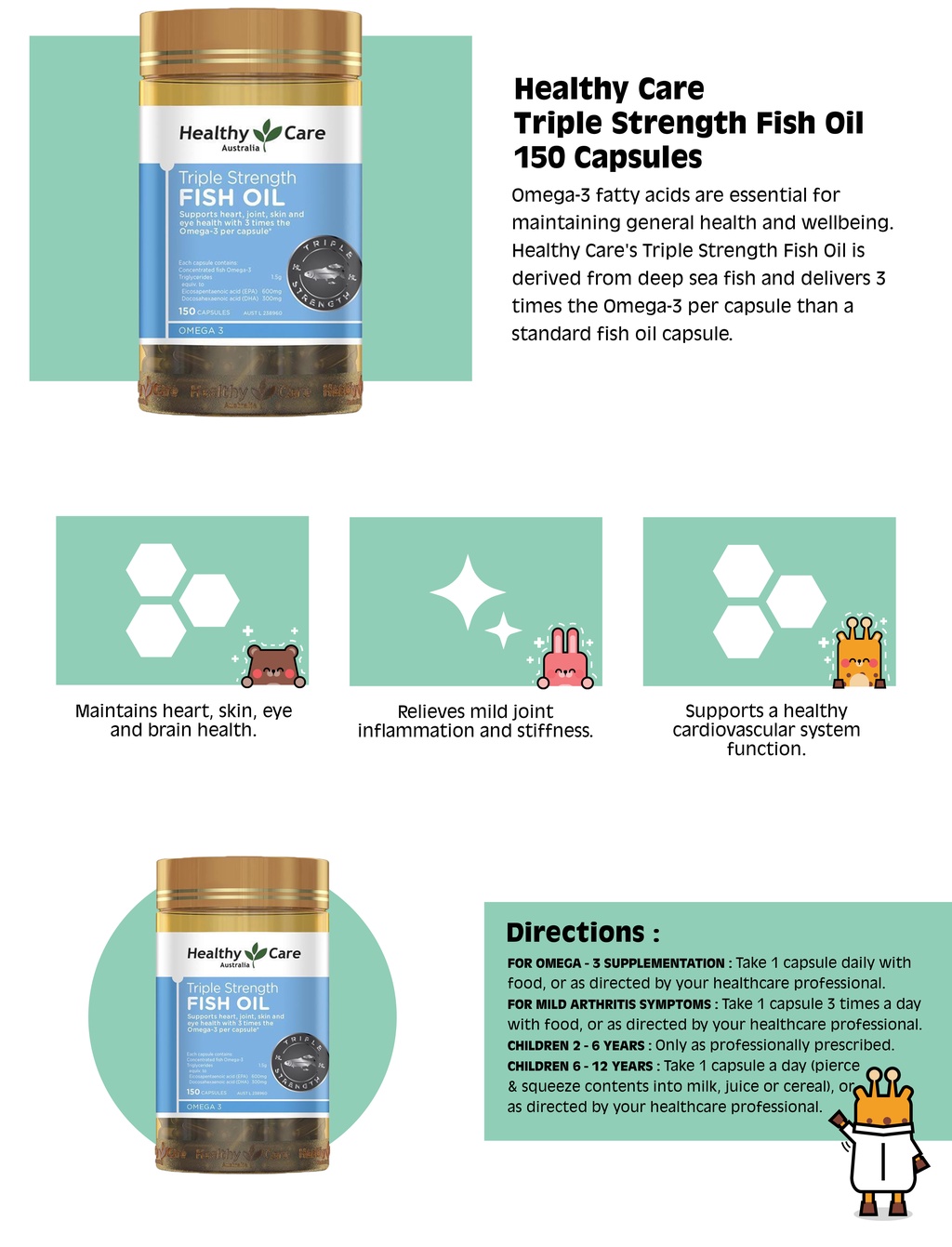 Healthy Care Fish Oil/Propolis 2000mg/ Propolis 3800mg/ CoEnzyme Q10 ...