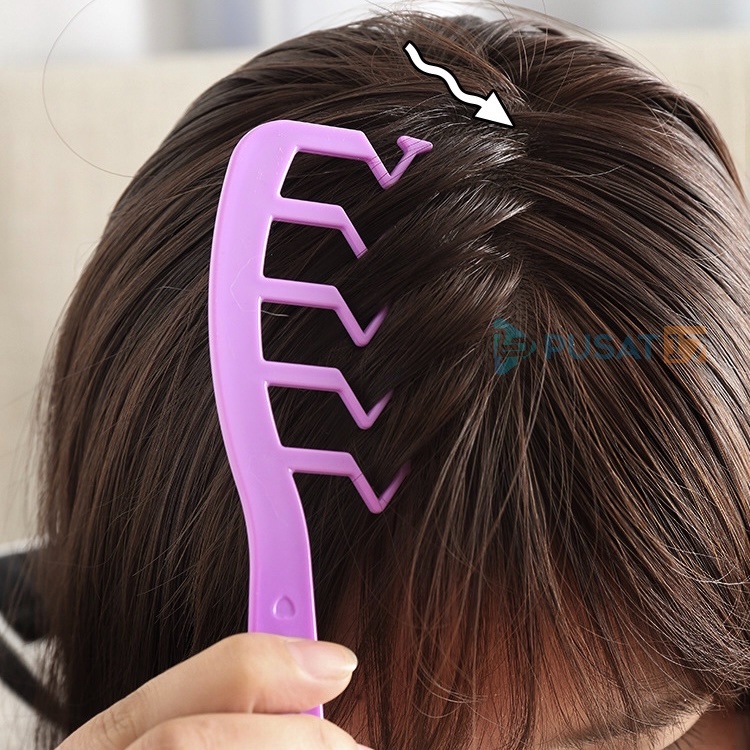PUSAT17 SISIR RAMBUT ZIGZAG / SISIR RAMBUT ZIG ZAG STYLE / SISIR RAMBUT KOREA SISIR RAMBUT PANJANG / HAIR COMB PARTING - Gambar 2