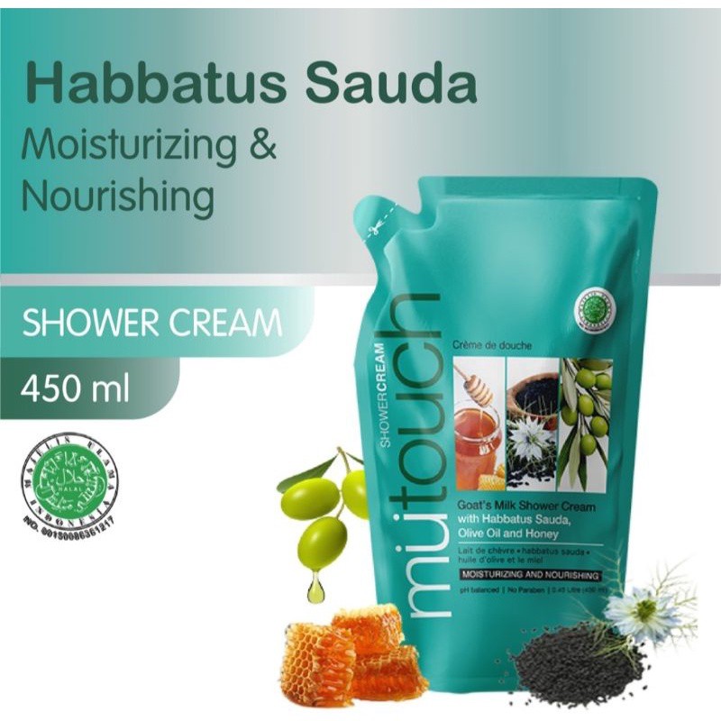 Mutouch Shower Cream Habbatus Sauda Pouch 450ml - Gambar 2