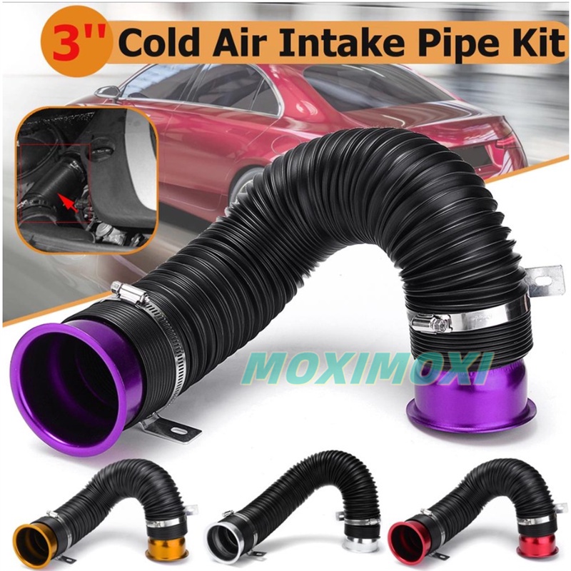 Universal Car Racing Cold Air Intake Hose 3.5inch Air Inlet Tube Engine Ducting Feed Intake Pipe