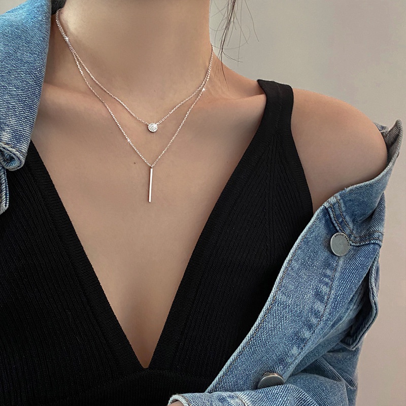 Double necklace hot sale