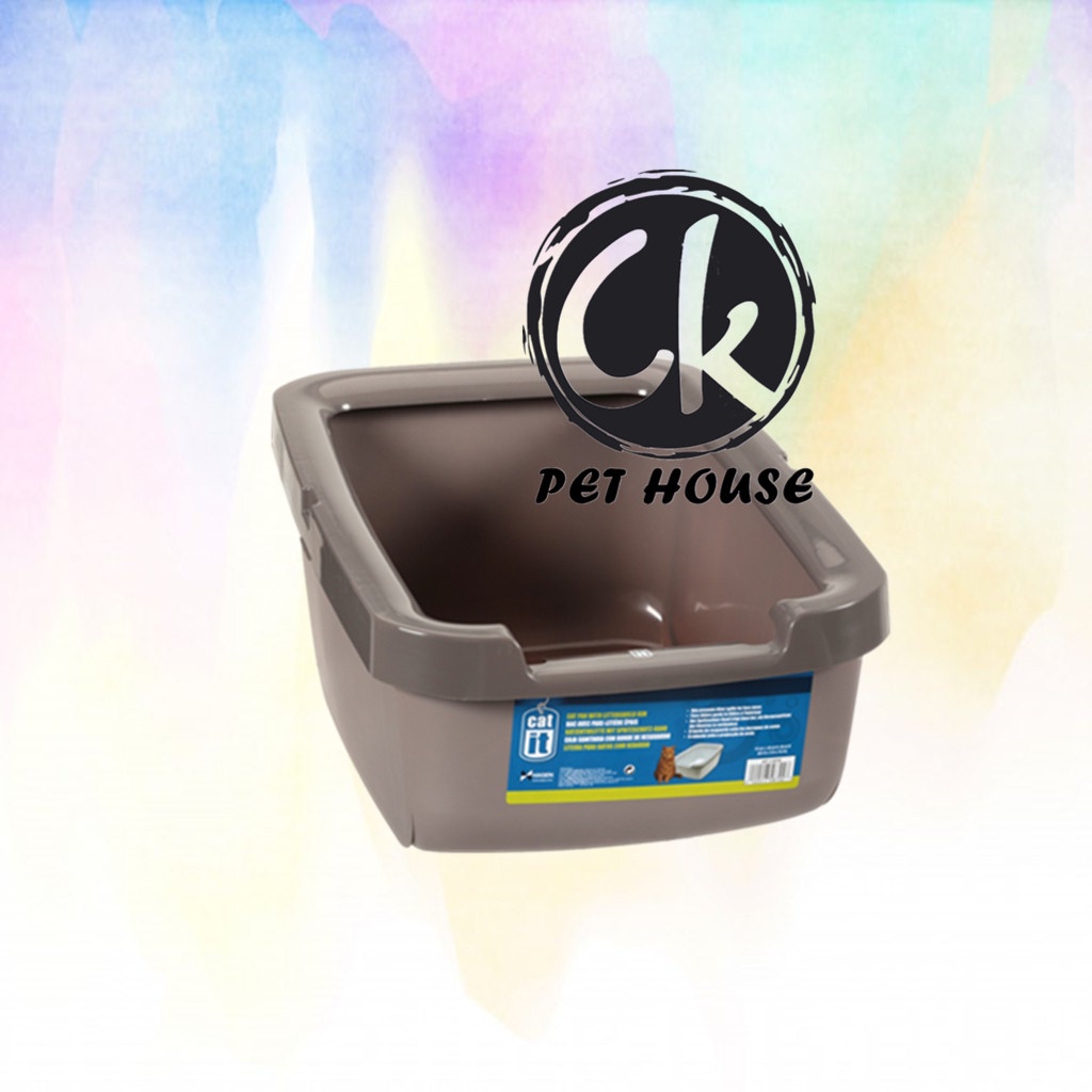 Catit Cat Pan with Littershield Rim Grey Litter Box Shopee Singapore