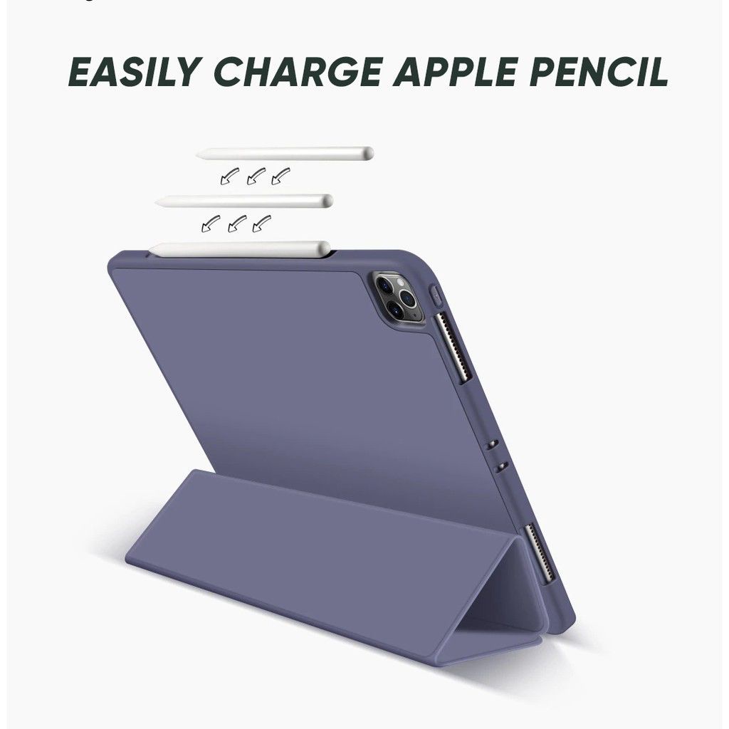Silicone TPU iPad Gen 11 A16  / Air 4/5 / Mini 1-5 7.9"/ Gen 7 8 9 Smart Auto Lock Foldable Pen Slot - Gambar 4