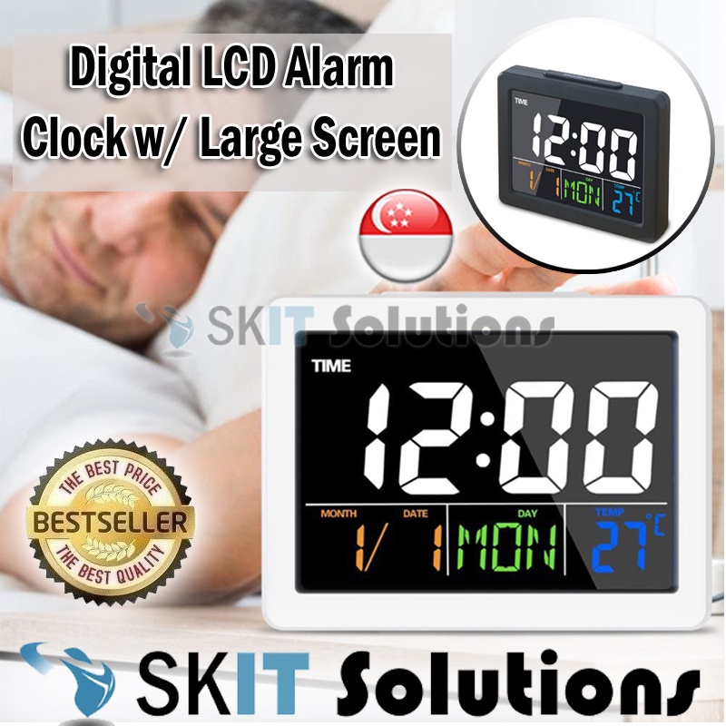 Digital LCD Alarm Clock Voice Backlight Control World Time Timer ...