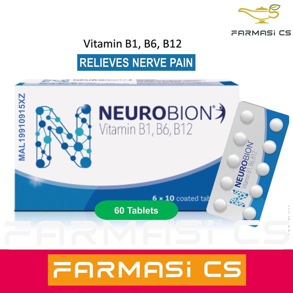 Neurobion Vitamin B1 B6 B12 Strengthen Nerves 60 Tablets EXP09/2025 Shopee Singapore