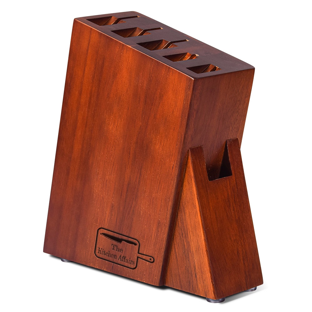 The Kitchen Affairs Acacia Wooden Knife Holder with 6 slots Shopee