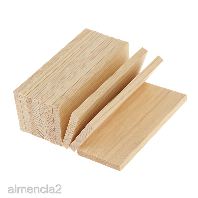 10x Unfinished Wood Wooden Rectangular Plaque Board for Modelling ...