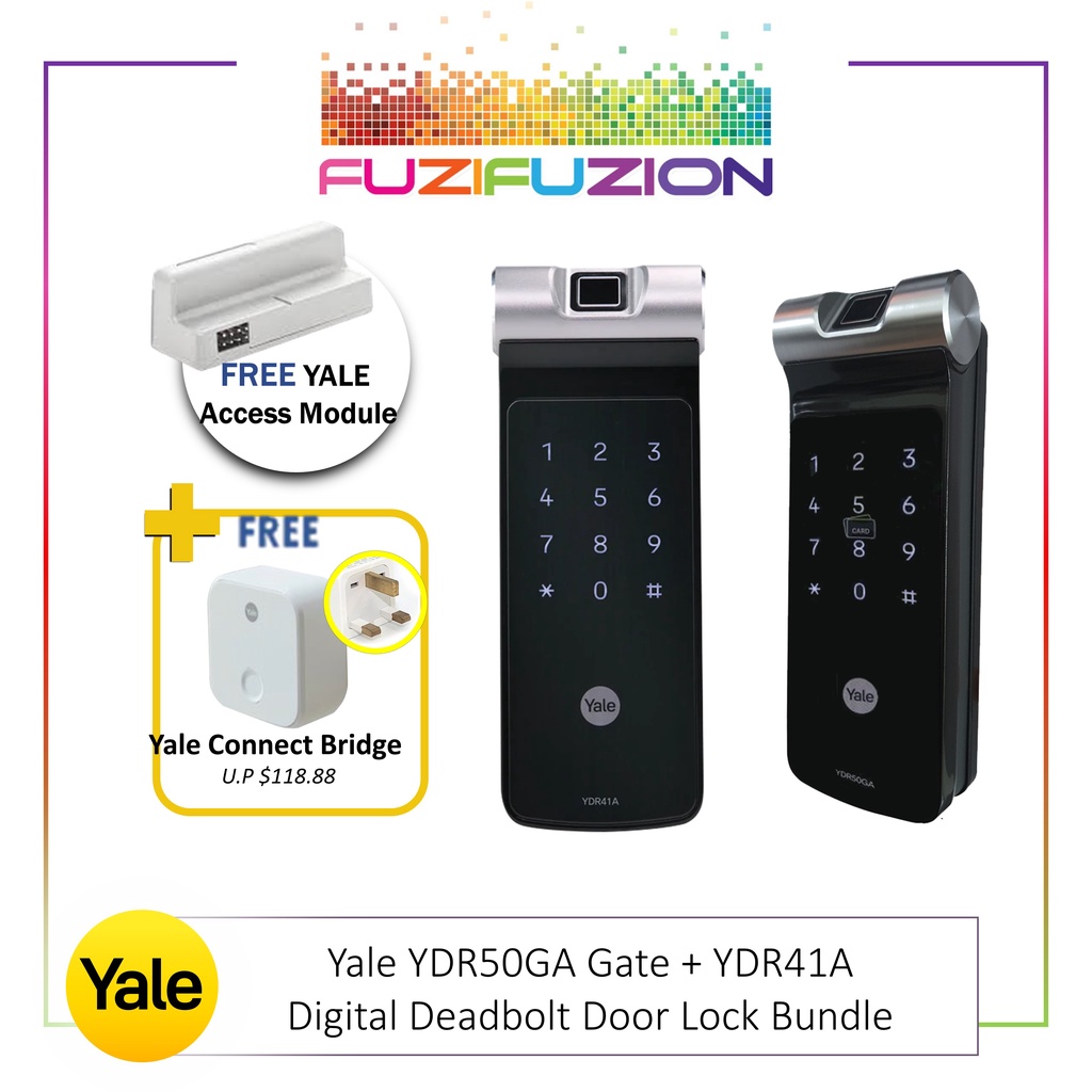Yale YDR50GA Gate + YDR41A Digital Deadbolt Door Lock Bundle (FREE Yale
