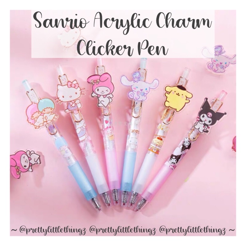 * SG READY STOCK * Sanrio Acrylic Charm Clicker Pen (Little Twin Stars ...