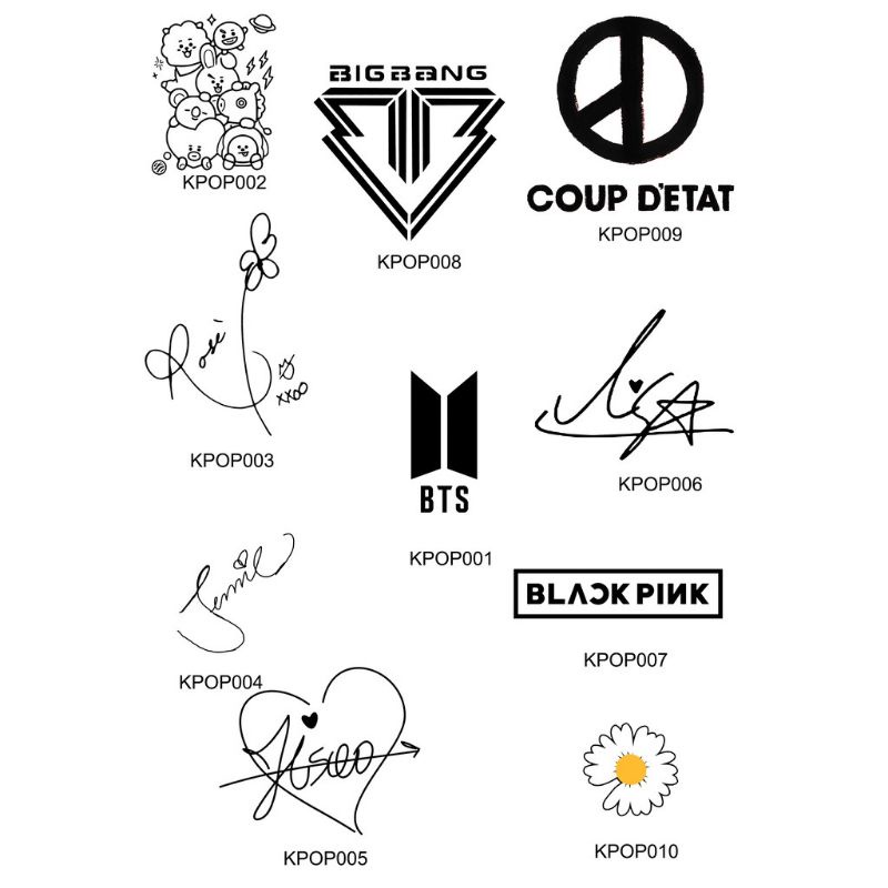 Kpop Temporary Tattoos/Temporary Tattoos/Quality Waterproof Temporary
