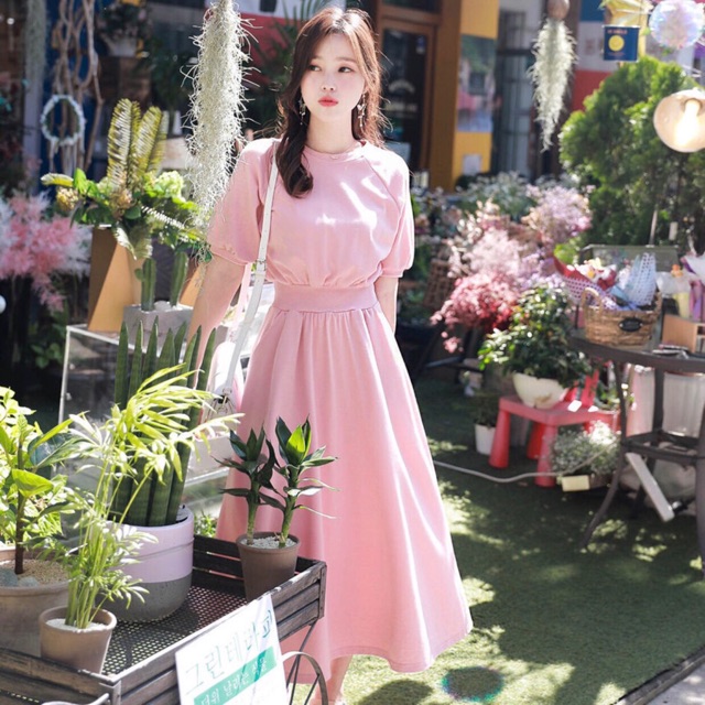 Pink dress with long waist form v2 (with real pictures) | Shopee Singapore