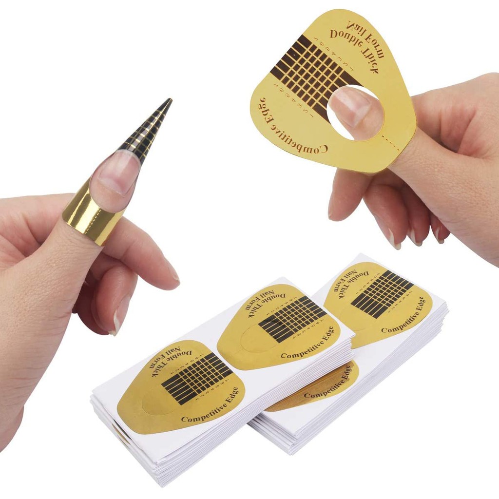10Pcs Nail Form for UV Gel Gold Professional Nail Art DIY Tips Extension  Tools