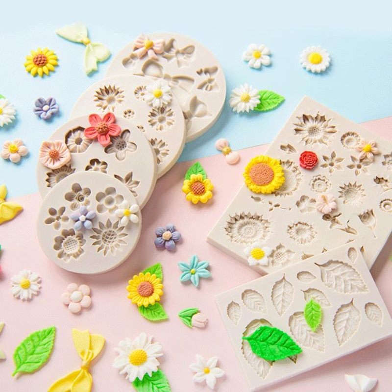 3d Flower Silicone Molds Fondant Craft Cake Candy Chocolate Sugarcraft Ice Pastry Baking Tool 