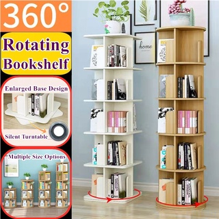 Rotating Bookcase 360° Revolving Bookshelf Storage Shelves Living Room 2  Tier