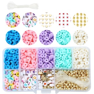 China Factory DIY Polymer Clay Beads Bracelet Making Kit, Including  Disc/Flat Round Polymer Clay Beads, Flat Round Acrylic Beads, Star & Cube  CCB Plastic Beads and Elastic Thread Polymer Clay Beads: about