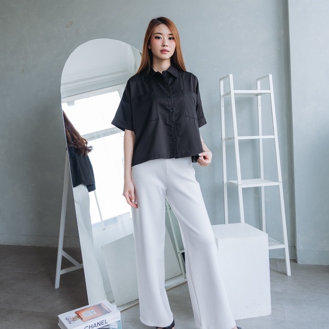 LEENBENKA Ghea Pocket Kemeja Wanita #9B05 - Gambar 4