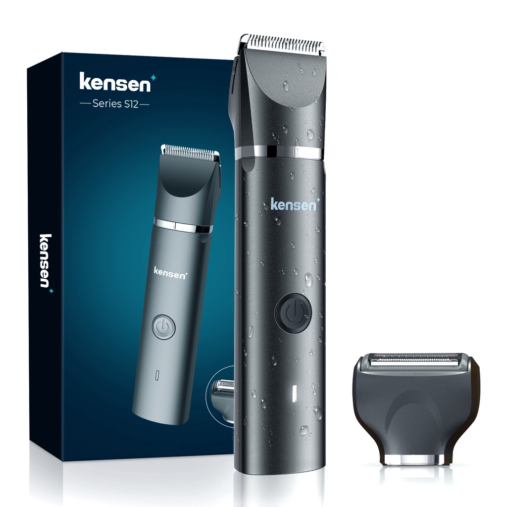 KENSEN Electric Body Hair Trimmer Waterproof Wet / Dry Groin Shaver Groomer Ceramic Blade Hair
