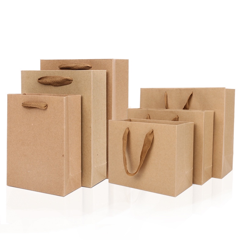 10 Pcs Kraft Paper Bag Shopping Bag Retails Bag Gift Bag | Shopee Singapore