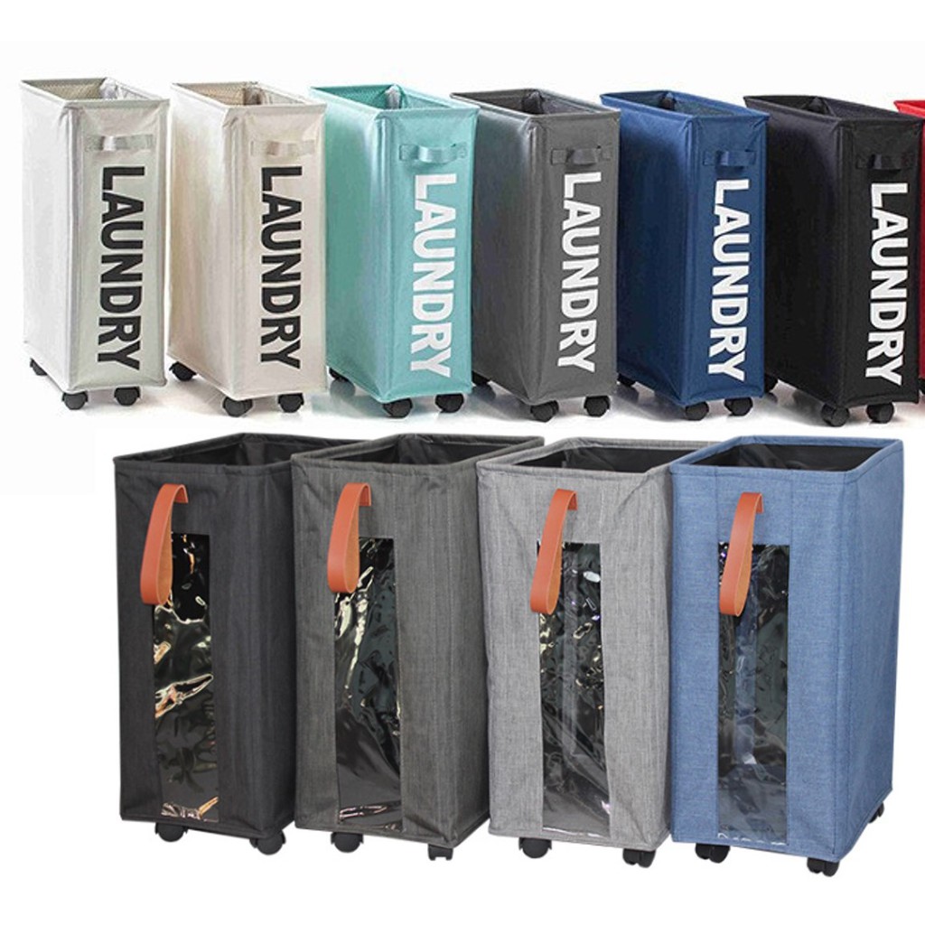 SG Seller Foldable Laundry Basket with Universal Wheel/Foldable Home Storage Box /Spacesaving