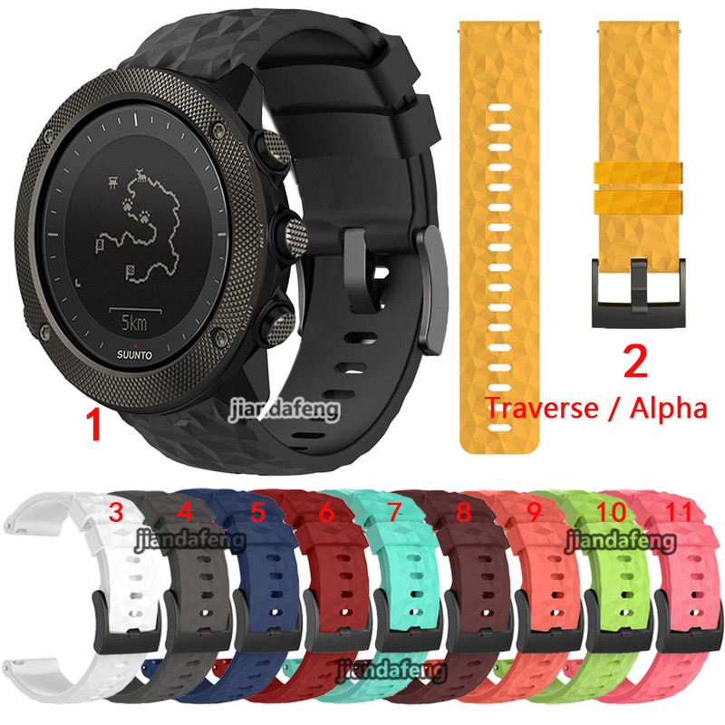 24mm Silicone Strap Band For Suunto Traverse Alpha