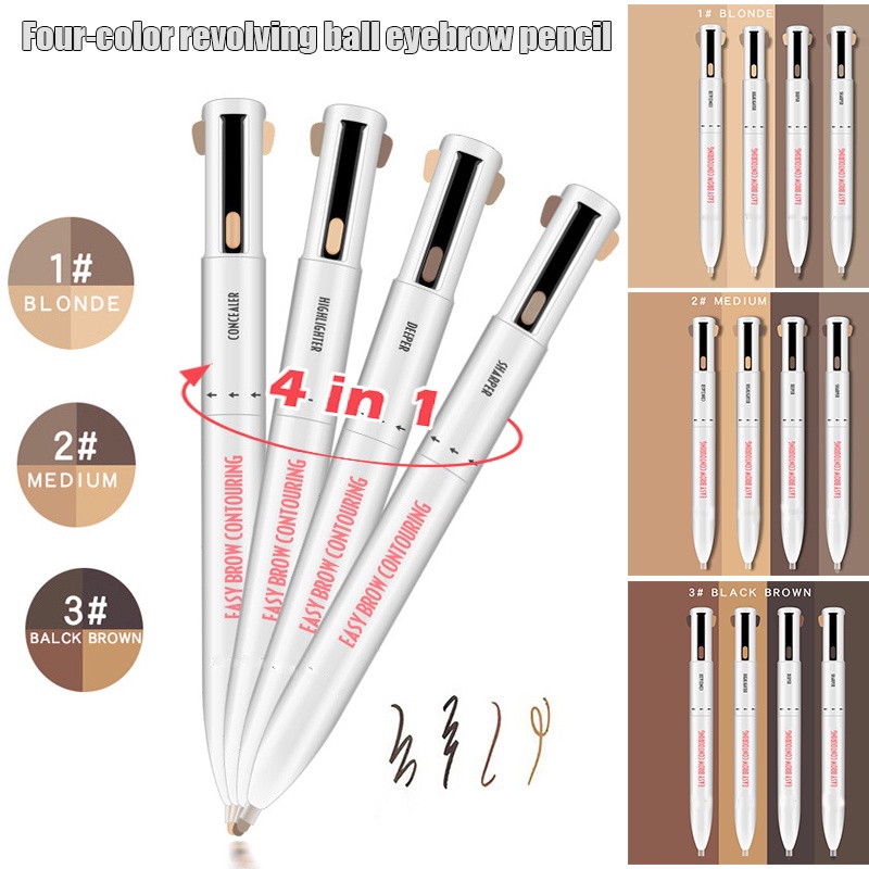 4 in 1 Easy to Wear Eyebrow Contour Pen Defining Highlighting Brow Pen ...