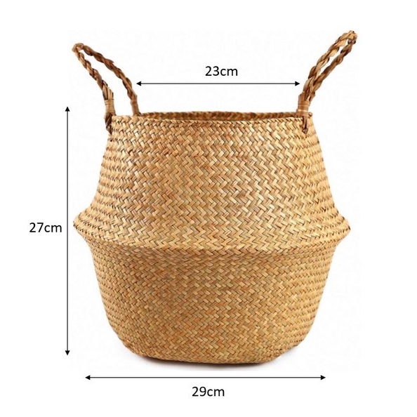 Plant Pot Imitation cement Vase Planter Flower Pot Plants Rattan Basket ...