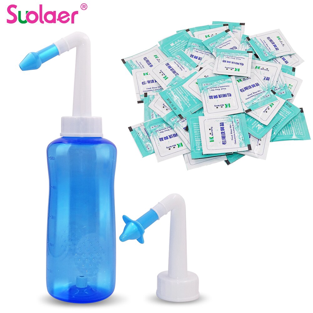 300ML Neti Pot Adults Children Nasal Irrigator Wash Cleaner 2.7g Nose ...