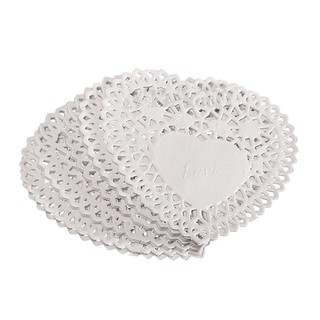 100x 4 Inch White Love Heart Paper Lace Doilies Doily For Cardmaking  Scrapbooking