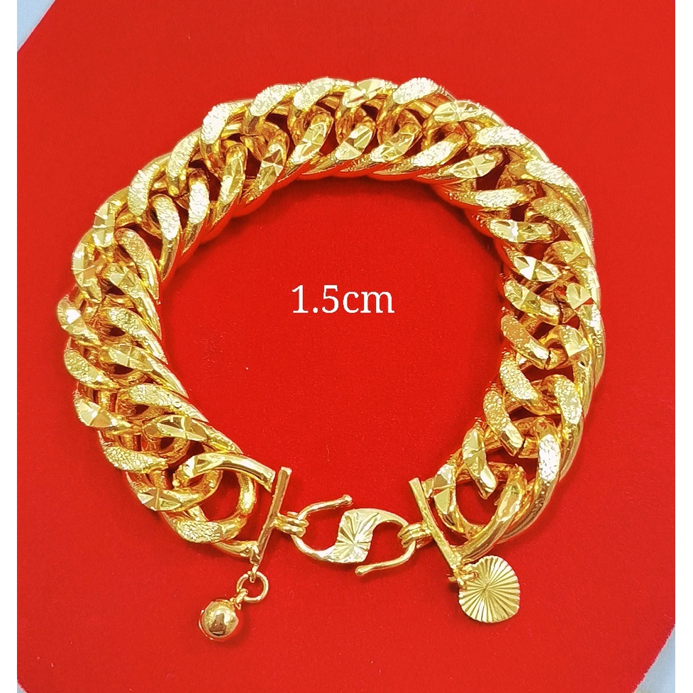 rantai tangan lipan kikir emas bangkok jewelry bracelet golden plated free cop