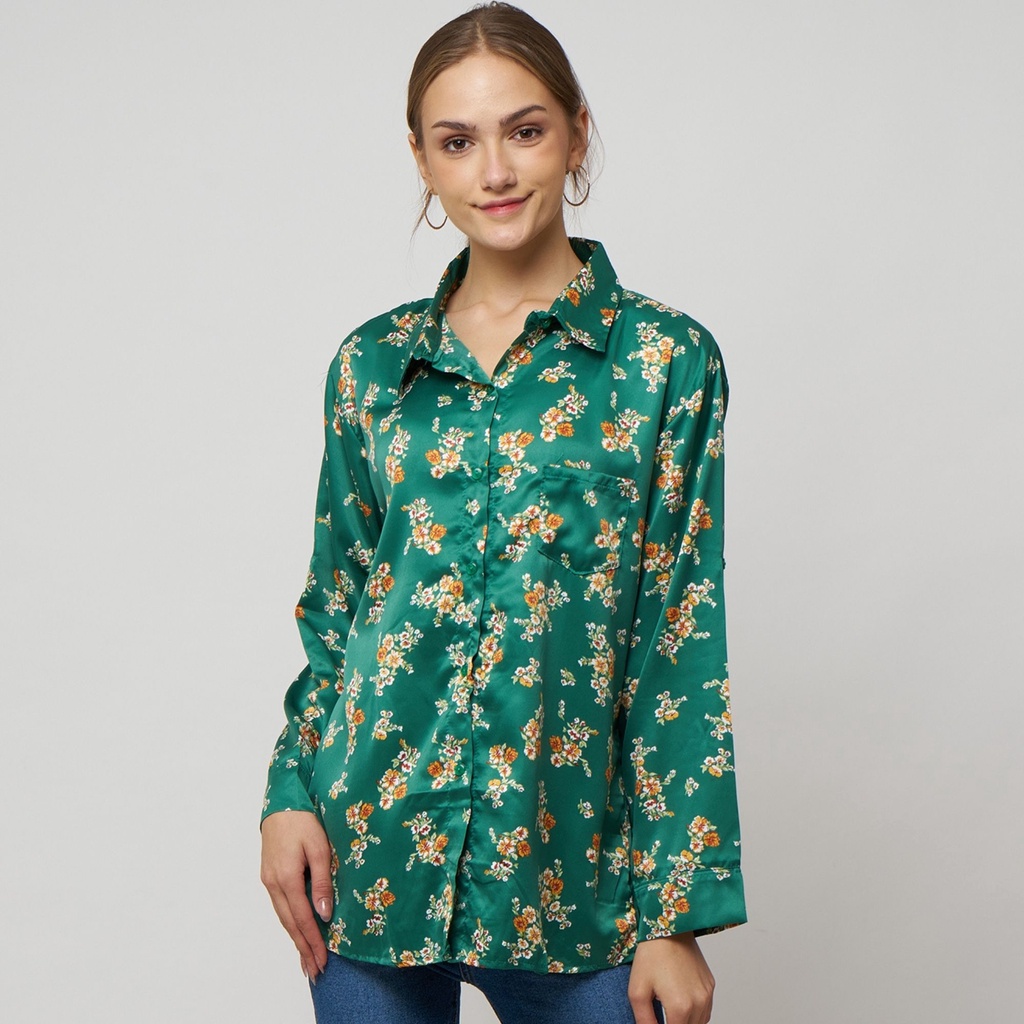 Monellina 006155 Kemeja Oversize Wanita Lengan Panjang