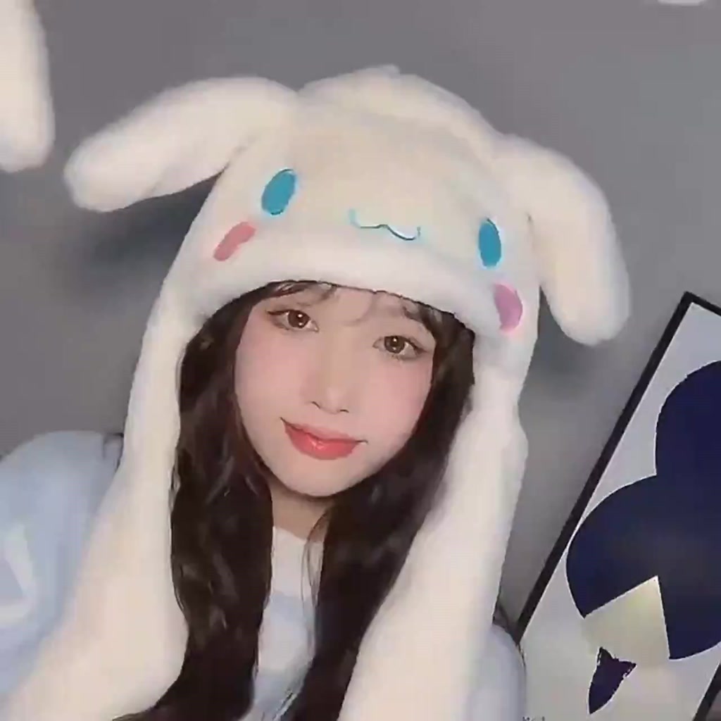 Cute Bunny Ears Hat Moving Airbag Rabbit Soft Jumping Up Cap Funny Toy ...