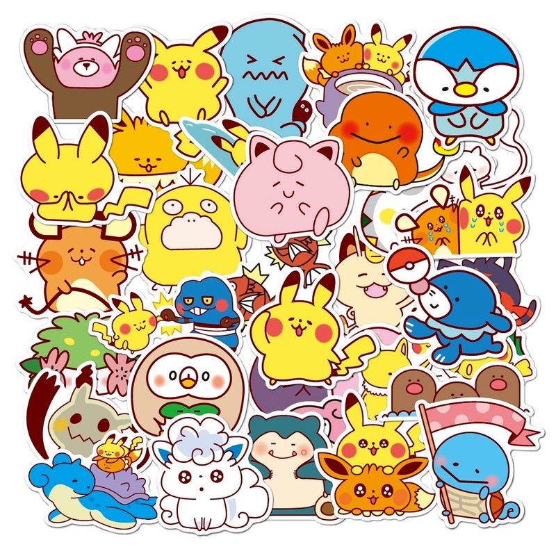 Skateboard Pokemon Sticker, Pokemon Kawaii Stickers