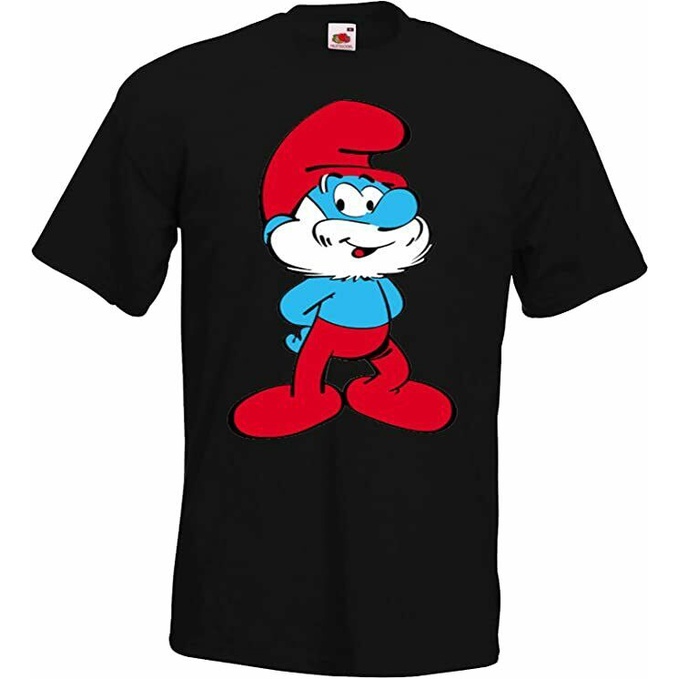 Fashionable Mens T-shirt Model Papa Smurf Fun Funny Cartoon Cartoon 