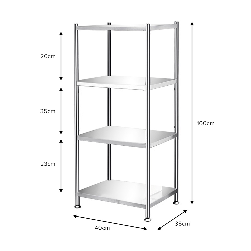 (JIJI SG) NALREN Kitchen Storage Rack / Shelving / Stainless Steel / 3 Tier / 4 Tier / Cart