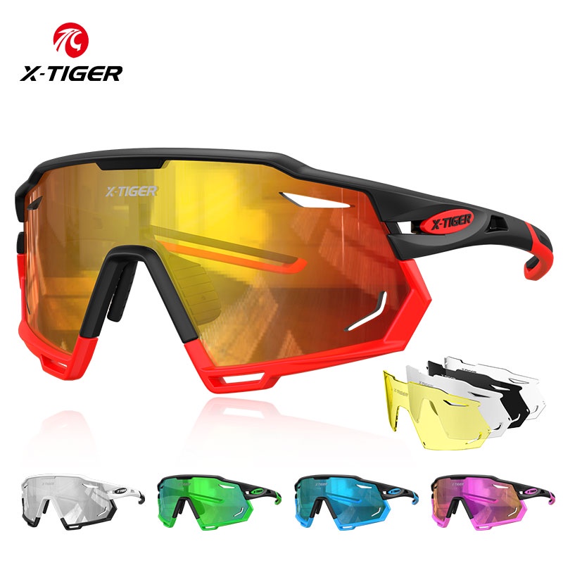 X-TIGER 3 IN 1 Sport Bicycle Sunglasses for Men and Women Polarized Glasses  Outdoor Cycling