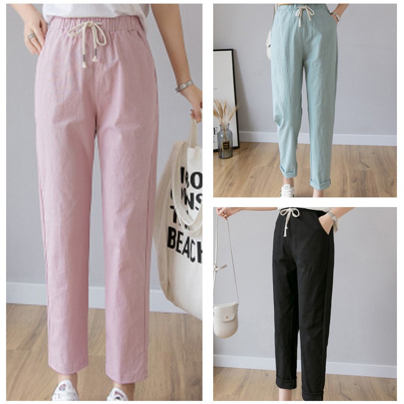 Multi Color New Fashion Women Trousers Female Cotton Loose Casual